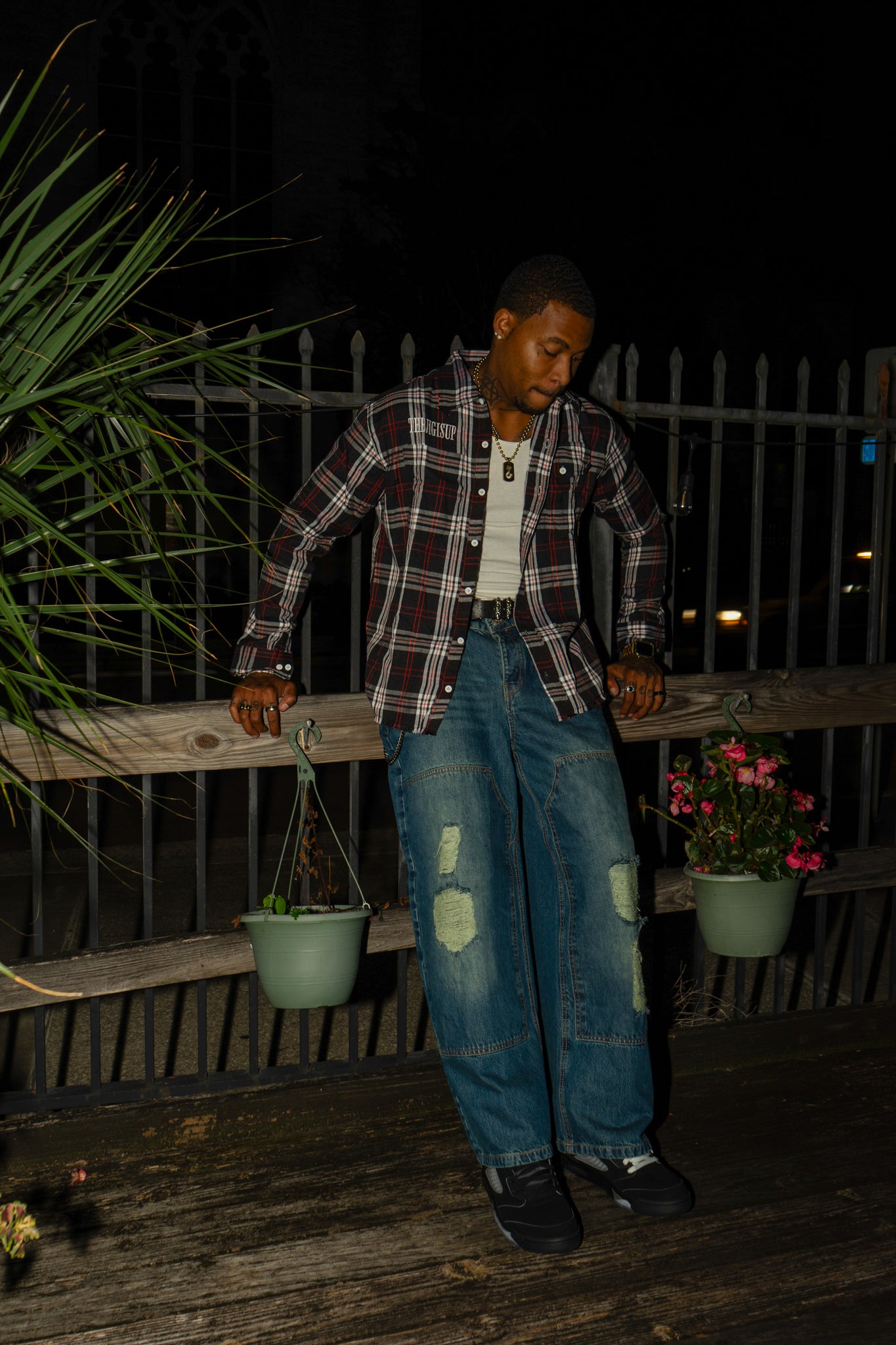 SMOKE & ASH DISTRESSED FLANNEL