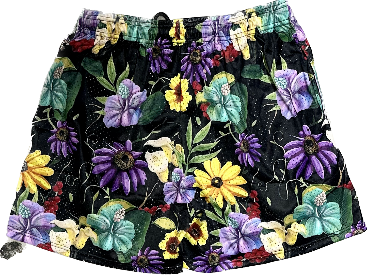 FLOWERS BLACK SHORTS