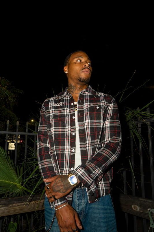 SMOKE & ASH DISTRESSED FLANNEL