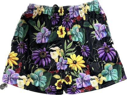 FLOWERS BLACK SHORTS