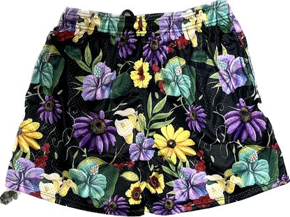 FLOWERS BLACK SHORTS