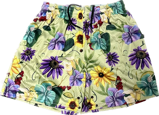 FLOWERS TAN SHORTS